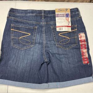 7 Seven denim Jean shorts size 14 Weekend Bermuda Atlantic Wash NWT seven7